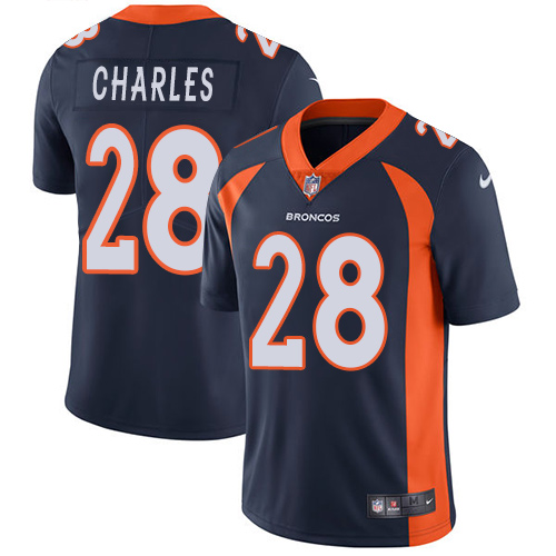 Nike Broncos #28 Jamaal Charles Navy Blue Alternate Men's Stitched NFL Vapor Untouchable Limited Jersey - Click Image to Close